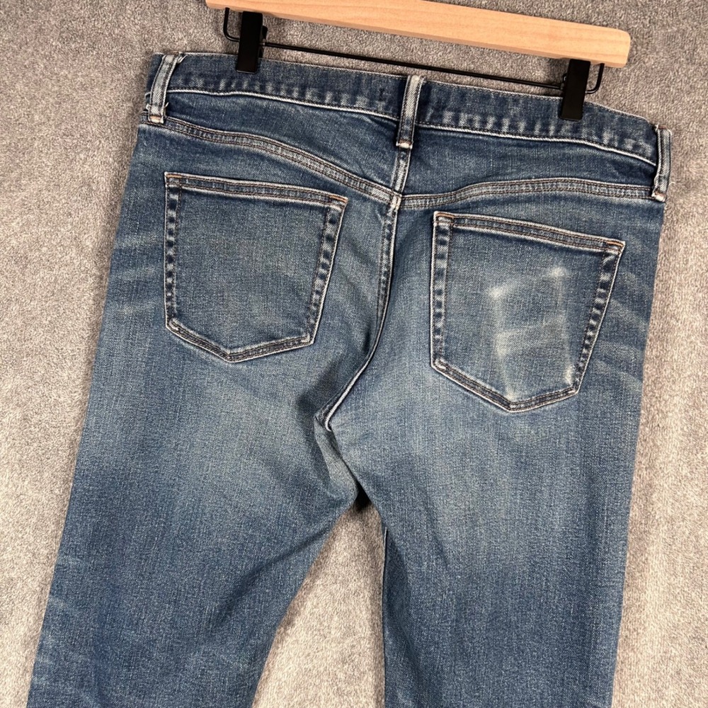 Uniqlo Jeans Japanese Selvedge Denim Kaihara Slim Straight Low Rise Men 35x27 - Picture 5 of 15